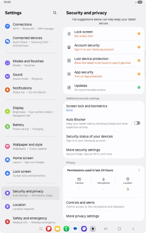 Press More security settings. Press More security settings.