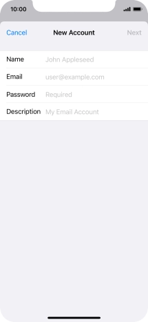 Press Name and key in the required sender name.