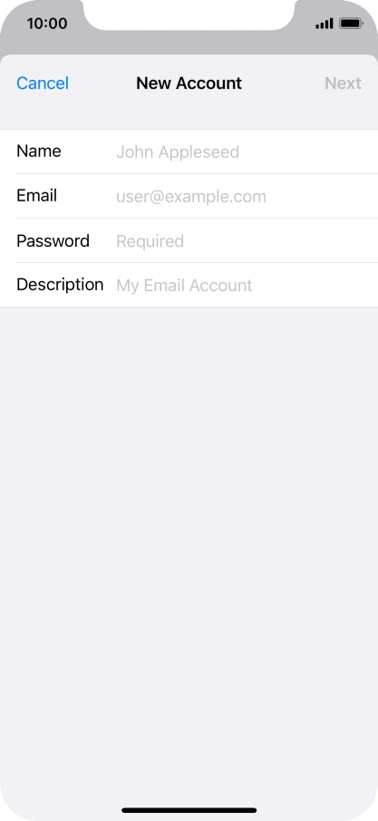 Press Name and key in the required sender name.