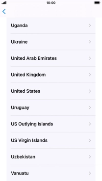 Press the required country or area.