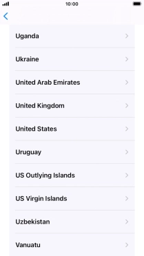 Press the required country or area.