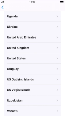 Press the required country or area.