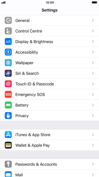 Press Passwords & Accounts.