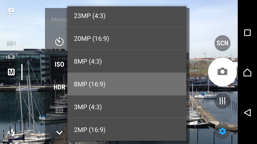 Press the required setting.