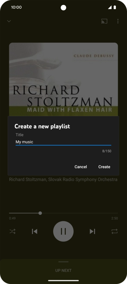 Key in a name for the playlist and press Create.