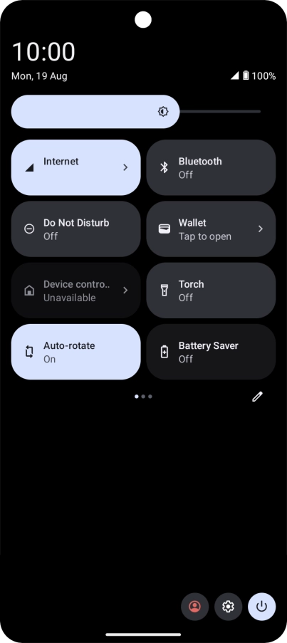 Press the settings icon. Press the settings icon.