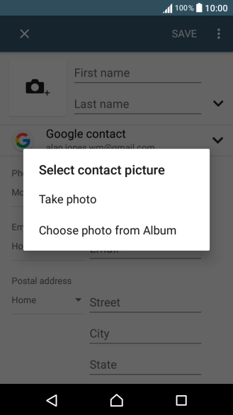 Press Choose photo from Album and go to the required folder.