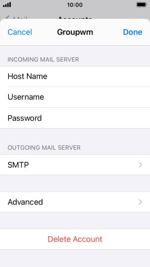 Press SMTP.