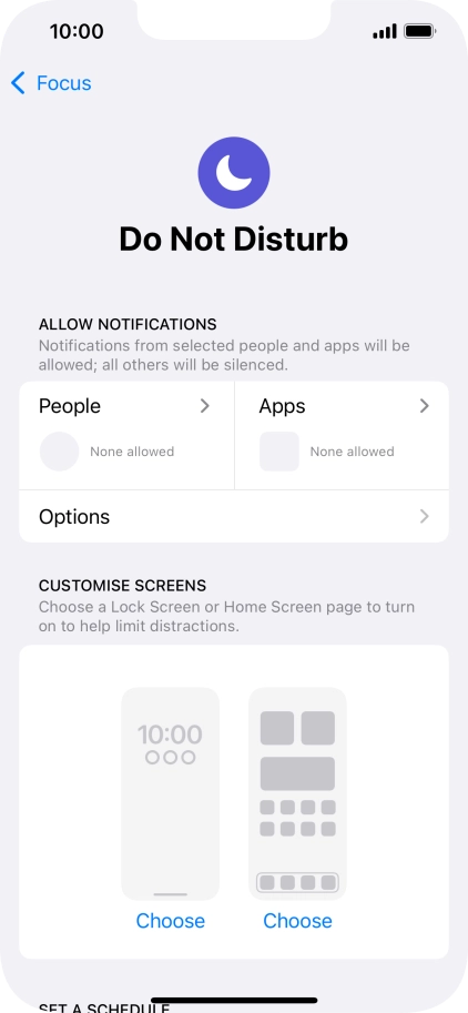 Press People and follow the instructions on the screen to select which contacts you would like to receive calls and notifications from when Do Not Disturb is turned on.