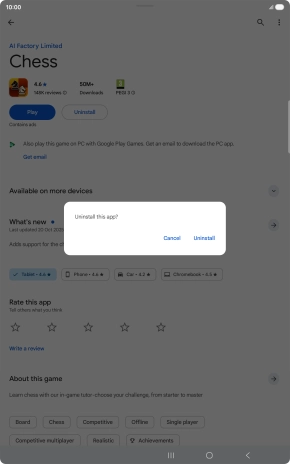 Press Uninstall.