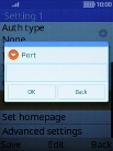 Key in 8080 and press the Left selection key.