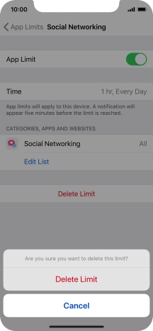 Press Delete Limit.