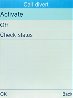 Select Activate and press the Left selection key.