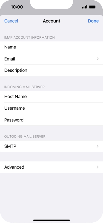 Press SMTP.