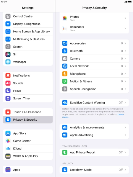 Press App Privacy Report. Press App Privacy Report.