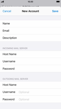 Press Username and key in the username for your email account. Please note that if you're using Vodafone's outgoing server, leave the username field empty.