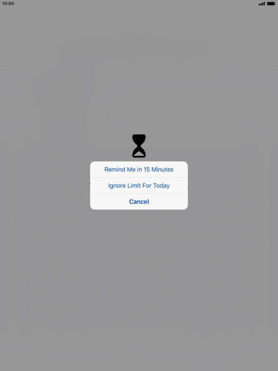 Press the required setting.