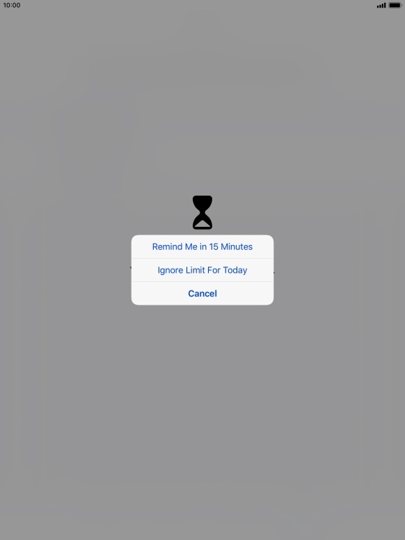 Press the required setting.
