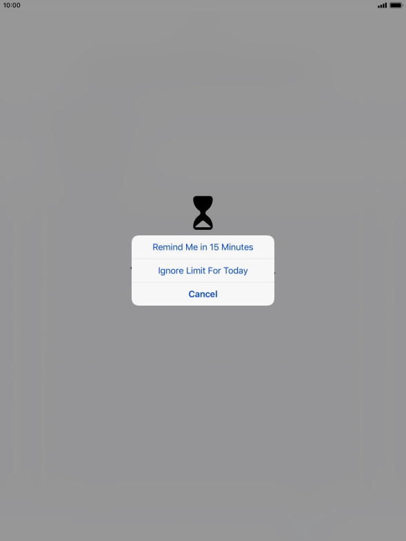 Press the required setting.