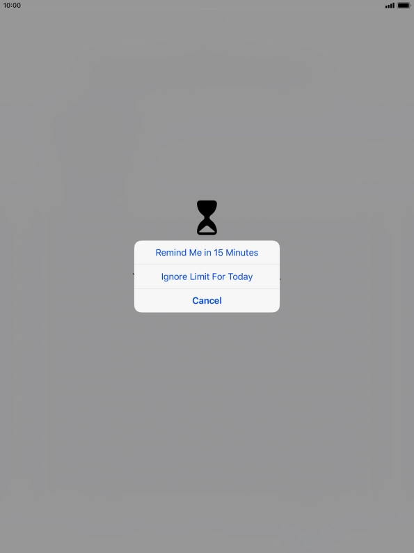 Press the required setting.