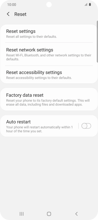 Press Factory data reset. Press Factory data reset.