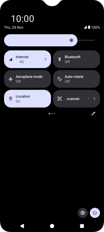 Press the mobile data icon. Press the mobile data icon.