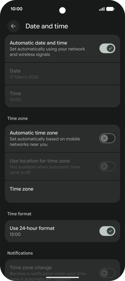 Press the indicator next to 