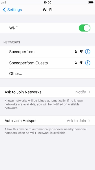 Press the required Wi-Fi network and key in the password for the Wi-Fi network.