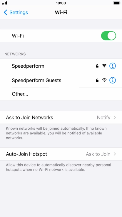 Press the required Wi-Fi network and key in the password for the Wi-Fi network.