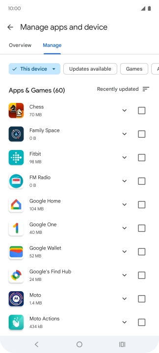 Press the required app.