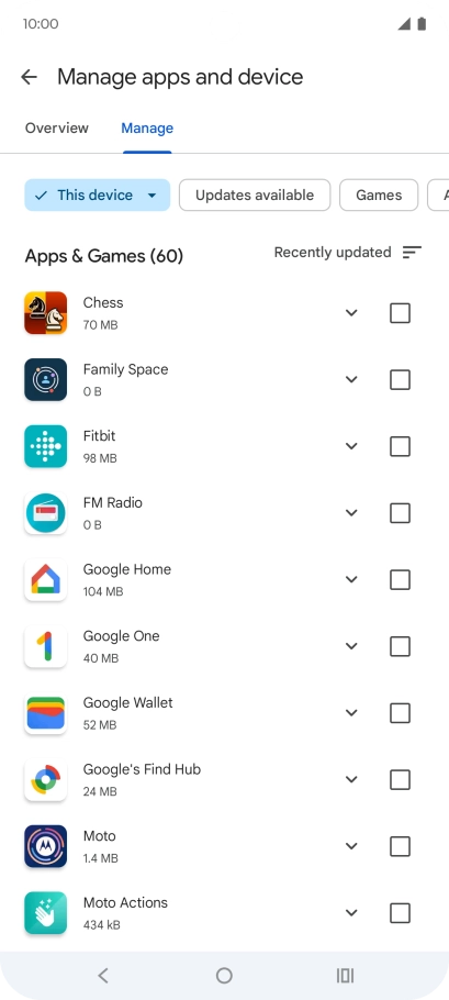 Press the required app.
