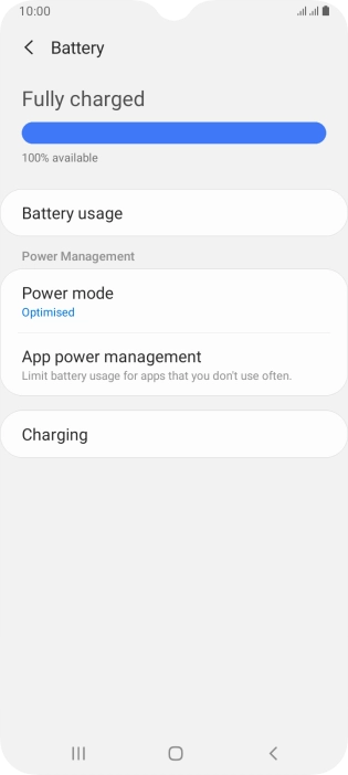 Press Power mode.