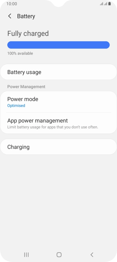 Press Power mode.