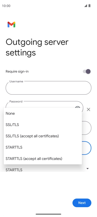 Press SSL/TLS.