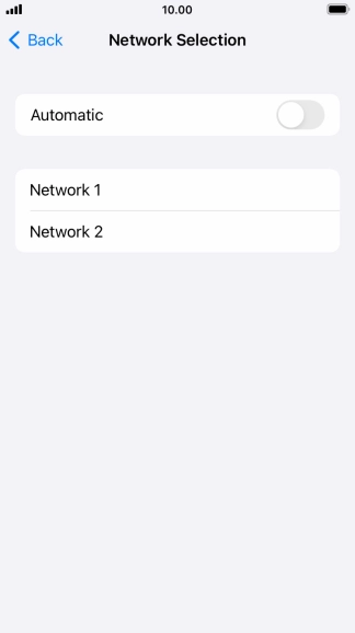 If you turn off the function, press the required network.