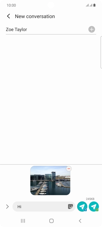 Press the send icon when you've finished your picture message.