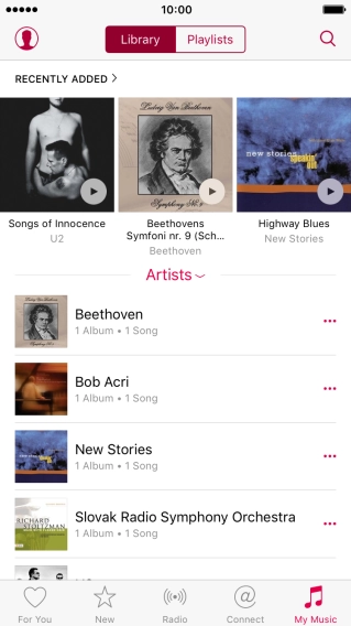Press Playlists.