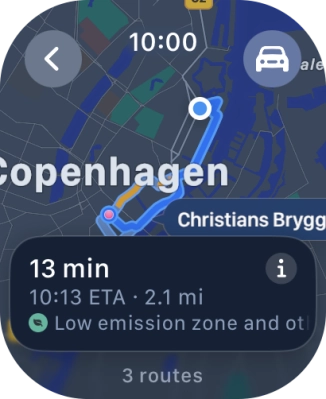 Press the transport type icon. Press the transport type icon.