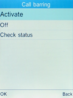 Select Activate and press the Left selection key. Select Activate and press the Left selection key.