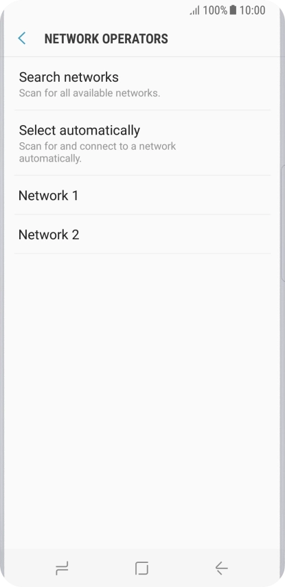 Press the required network.