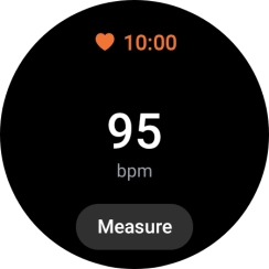 Press Measure and wait while your smartwatch measures your heart rate. Press Measure and wait while your smartwatch measures your heart rate.