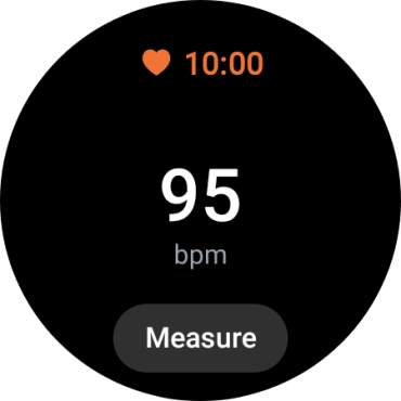 Press Measure and wait while your smartwatch measures your heart rate. Press Measure and wait while your smartwatch measures your heart rate.