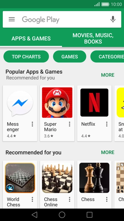 Press the search field. Press the search field.