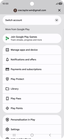 Press Manage apps and device. Press Manage apps and device.