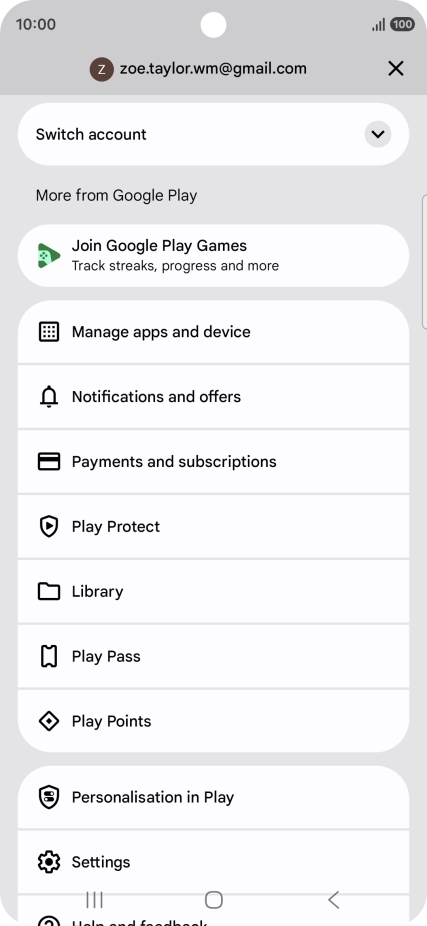 Press Manage apps and device. Press Manage apps and device.