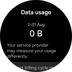 The total data usage is displayed. The total data usage is displayed.