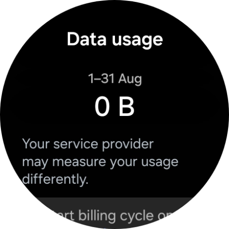 The total data usage is displayed. The total data usage is displayed.
