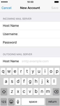 Press Host Name and key in the name or IP address of your email provider's outgoing server. Please note that if you can't send email messages when using your email provider's outgoing server, key in smtp.vodafone.net.au (Vodafone's outgoing server).