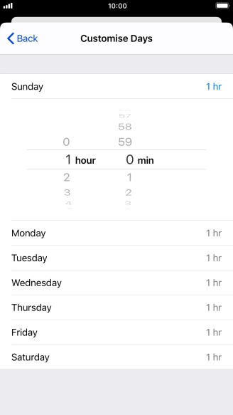 Select the required time limit.