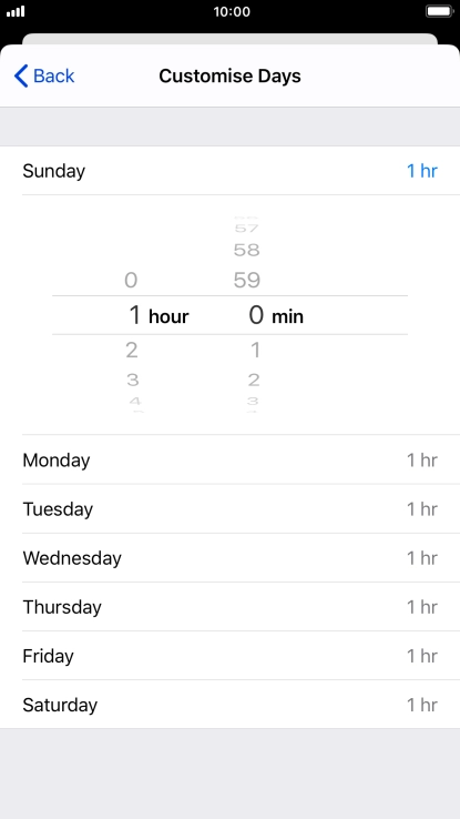 Select the required time limit.